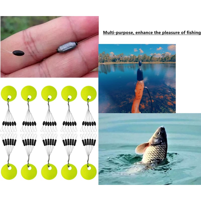 1200 Pcs Fishing Rubber Bobber Beads Stopper, 6 in 1