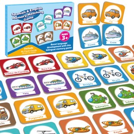 Edulok Memory Card Game, Toddler Matching Game, Learn Spanish for Kids, Bilingual Flash Cards, Learning Toys for 4 Year Old, Preschool Learning Activities, Homeschool Supplies, Kindergarten Toys