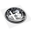 4R Quattroerre.it 3D Sticker Alfa Romeo Logo, Black and White,