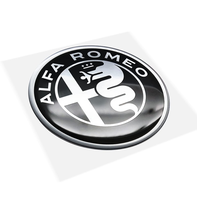 4R Quattroerre.it 3D Sticker Alfa Romeo Logo, Black and White,