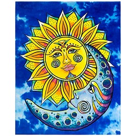 Beachland Sun and Moon 54 x 68 inch 100% Cotton - Printed Velour and Terry - Family Size (Sun and Moon, 1 Towel)
