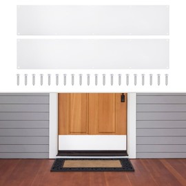 GLOKUUCA 2 Pcs Door Kick Plates - 10 x 34 Inches Kick Plates for Exterior Interior Doors, 1.5mm (1/16 Inch) Thickness Rectangular Aluminum Door Push Plate (White)