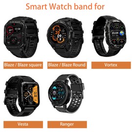 Lamshaw Compatible with CARBINOX Vortex bands, Newest Desgined Silicone band with Metal Buckle Compatible with CARBINOX Vortex, X-Ranger, Vortex, Vesta, Blaze Round, Blaze S, Blaze Square Smart Watch (White)