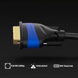 Dual Link DVI Cable – with ferrite core for Interference-Free Signal Transmission – 6ft (Digital DVI-D/24+1 Monitor Cable, DVI to DVI, up to 2560×1600 at 60Hz or Full HD/1080p) by CableDirect