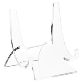 Plymor Clear Acrylic Double-Scoop Display Easel, 3" H x 2.875" W x 2.5" D