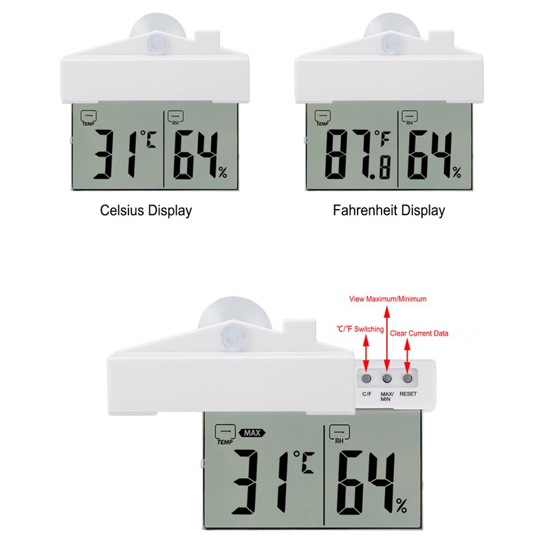 Indoor Hygrometer Thermometer LCD Screen High Accuracy Room Temperature Monitor