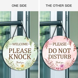 Putuo Decor Do Not Disturb Door Hanger Sign for Door, PVC Round In A Meeting Sign For Office Door, In Session Sign For Therapists Office Clinic Treatment Double Sided Plaque 9 in