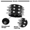 JJDreams 2 Piece Punk Rivet Bracelet Wide Leather Bracelet Unisex