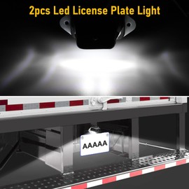 Linkstyle 2PCS 12V LED License Plate Light, Trailer Tag Trailer License Plate Bracket with Light for Truck Pickup UTV ATV RV Boat