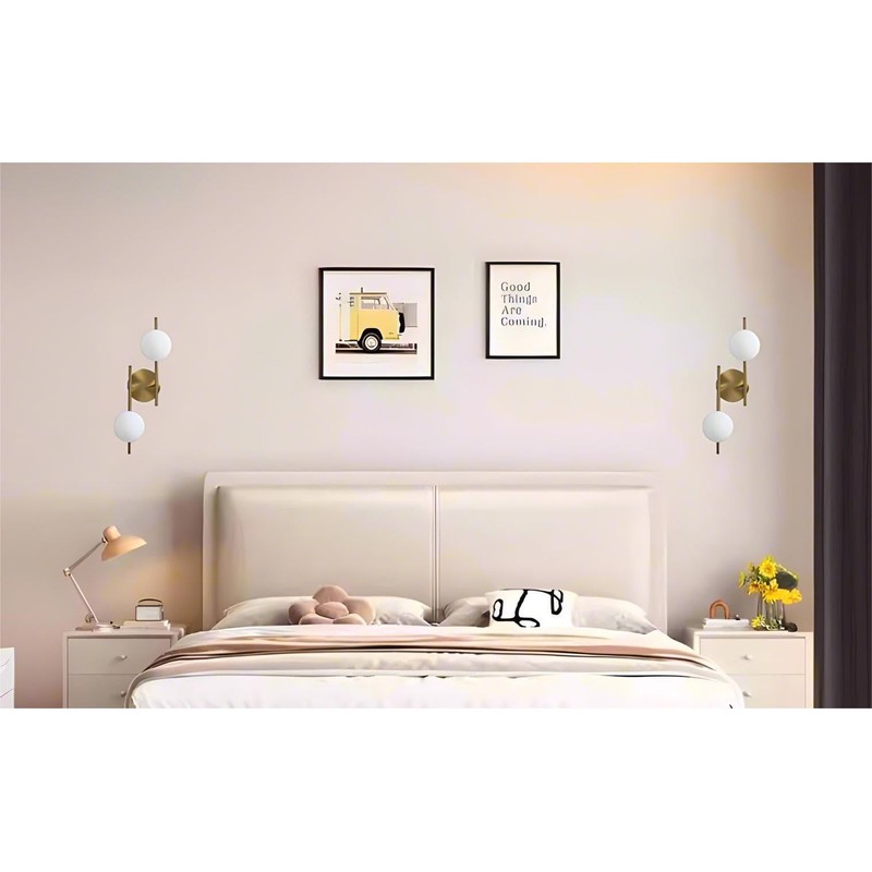LZPZRUI Modern Globe Wall Sconce 2 Light Bedroom Wall lamp