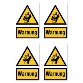 W030 W030 Sticker 150 x 100 mm / Pack of 4 / DIN EN ISO 7010 / ASR A1.3 Warning Sign with Text (German) Yellow / Black