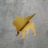 Decal Stickers of English Bulldog Angel Wings Silhouette (Metallic Gold)