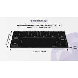epic upgrades Universus Compatible Playmat – Minimalist Black with Zones | 24" x 14" Card Mat