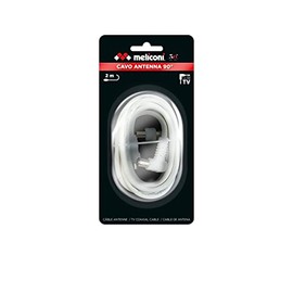 Meliconi Coaxial Aerial Cable Plug 90° Adapter M/M Included 2M