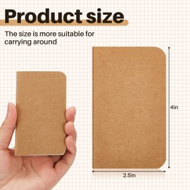 Outus 36 Pcs Pocket Notebook Mini Journal 2.5" x 4" Kraft Paper Mini Notepad Bulk Softcover Pocket Notepad Memo Diary Subject Notebooks for Student Traveler School(Brown, Blank Cover)