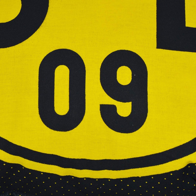 Borussia Dortmund, Polyester, BVB cushion with emblem, black/yellow, 40 x