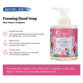 ROMIIE ZOI Christmas Foaming Hand Soap with Gift Box- Happy Holidays, Infused with Peppermint - 500ml/ 16.8oz