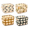 Storage Basket, 4-Piece Set, Foldable Linen Storage Box for Office,