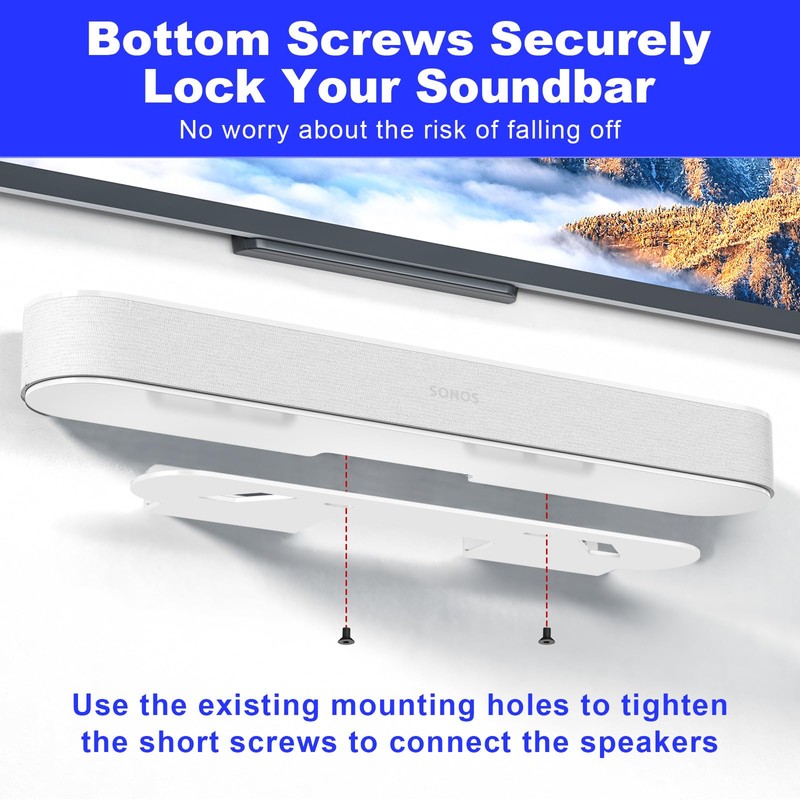 BYMECOST Soundbar Mount for Sonos Beam, Wall Mount Bracket Compatible