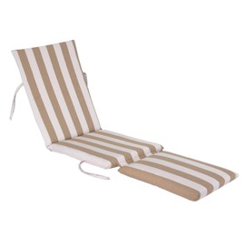 kingrattan.com Made in USA Steamer Chair Cushion Sunbrella Maxim Heather Beige