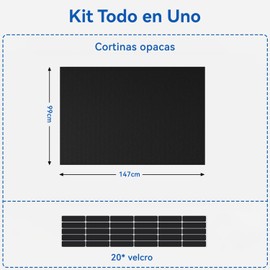 Película Opaca Para Ventana De Dormitorio,Las cortinas opacas portátiles vienen con 20 correas de Velcro,Adecuado para cortinas opacas temporales cuando se viaja en vehículos recreativos 147*99cm