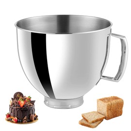 MeYuxg 4.5 L Stainless Steel Bowl for Kitchen Aid 4.5-5QT Series Stand Mixer, Kitchen Aid Accessories, Compatible with Kitchen Aid Mixer Accessories, Replacement with Kitchen Aid Mixer Bowl