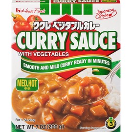 House Foods Curry Sauce with Vegetables, Medium Hot, 7 Ounce Boxes (Pack of 10)