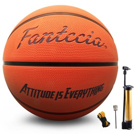 Fantecia Basketball, rubber basketball, size 7, including pump for teenagers, ideal for indoor and outdoor fun
