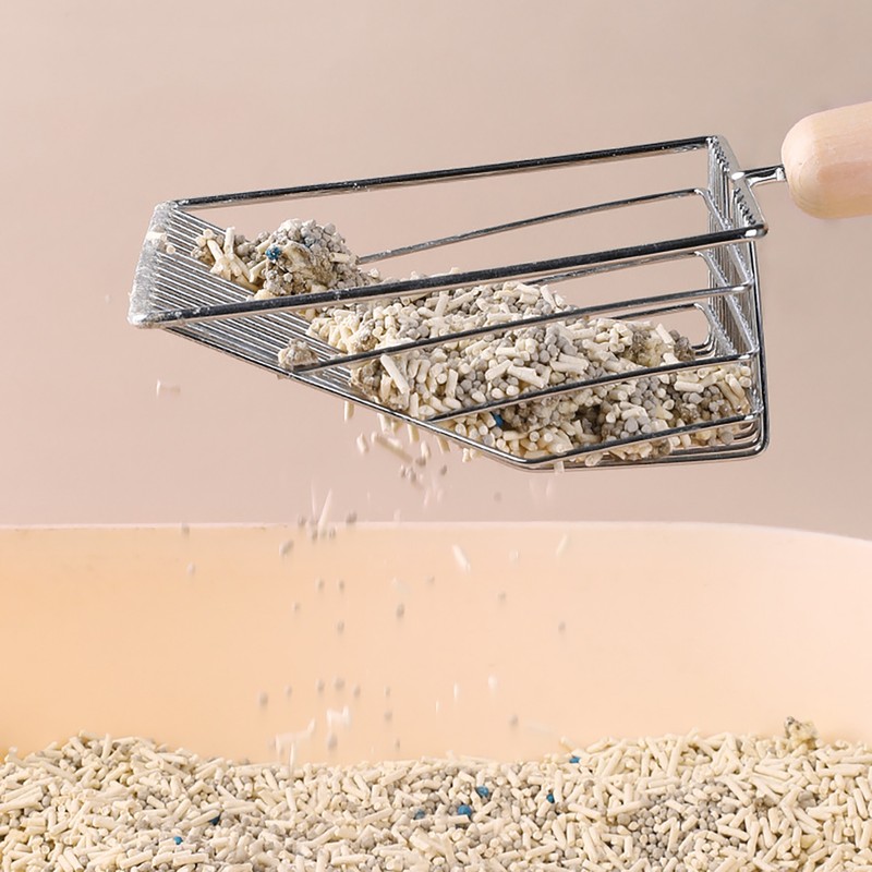 Cat Litter Scoop Kitty Metal Scooper with Deep Shovel Long