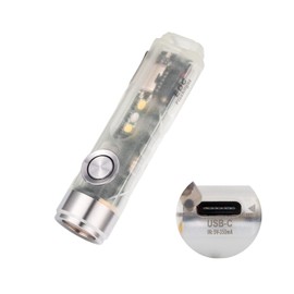 RovyVon Aurora A5-G4 USB C Rechargeable Keychain Flashlight, 650 Lumens Super Bright Mini Size EDC Flashlight, with 2 Warm White Reading Sidelight, Glowing in The Dark (Green)