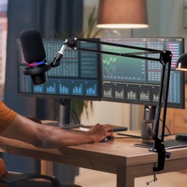 Mic Arm for HyperX DuoCast Microphone - Professional DuoCast Mic Boom Arm, Adjustable Scissor Mic Stand Compatible with HyperX DuoCast Microphone by YOUSHARES