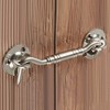Alise Solid Stainless Steel Hook and Eyes Catch Door Latch Locks for Window Barns Cabin Sliding Double Doors Gates Garage Shed Doors,4-Inch Length Heavy Duty 9.55mm-Dia.Bar,Brushed Finish