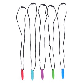 5pcs Baby Chew Sensory Necklace Portable Gum Relief Soft Silicone Teething Chewing Pendant Toy Set