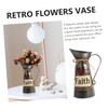 Parliky Elegant Retro Vase Iron Pot Handle Rustic Home Decor
