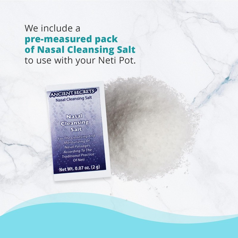 ANCIENT SECRETS Nasal Cleansing Salt, Non-Iodized, 6-Pack – USP-Grade Sodium