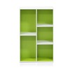 Furinno Luder Bookcase / Book / Storage , 5-Cube, White/Green
