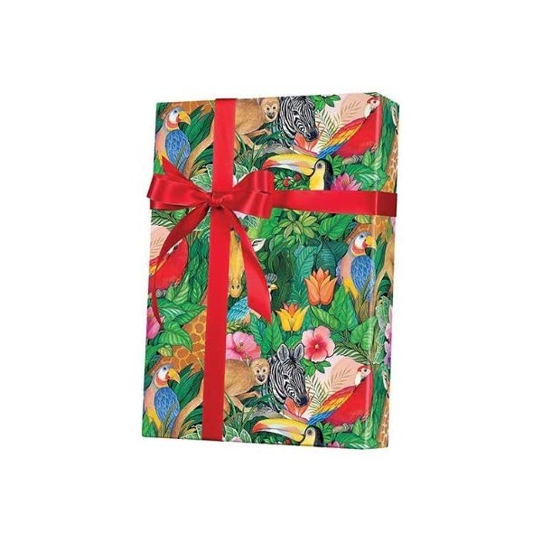 Jungle Paradise Gift Wrap Wrapping Paper 15ft Roll with 20 Gift Tags