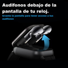 ISDEWATCH Reloj Inteligente D9 Smartwatch con Audífonos Bluetooth Integrados 2 En 1 Pantalla Táctil HD Notificaciones Deportes Sensor De Ritmo Cardiaco Color Negro