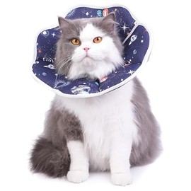 Cat Cone Collar Soft, Waterproof Cat Recovery Collar After Surgery, Adjustable Pet Donut Collar, Safety Elizabethan Collar to Prevent Licking Wounds for Kittens, Pet Cone Alternative