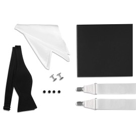 Arcis Men Tuxedo Set - Suspenders, Cufflinks & Studs, Bow Tie, Pocket Square & Box