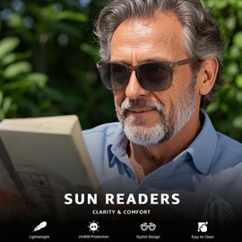 TJUTR Full Lens Reading Sunglasses for Women Men, Classic UV400 Protection Readers Sun Glasses TRG8082