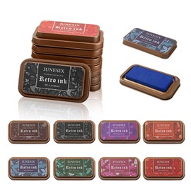 BangBoom 8 Pieces Craft Ink Pads for Rubber Stamps, 4 x 2 Inch Washable Scrapbooking Ink Pads, Vintage DIY Rubber Stamps Pad for Paper Wood Fabric Posters Card Making (8 Colors)