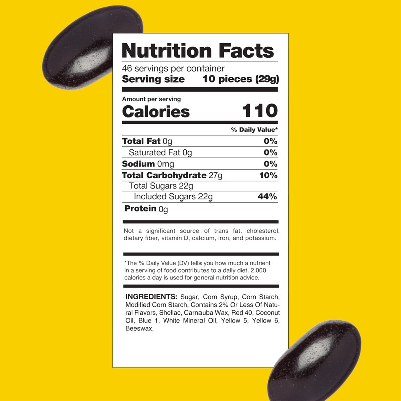 Black Licorice Jelly Beans - 3 Pound Bulk Pack -