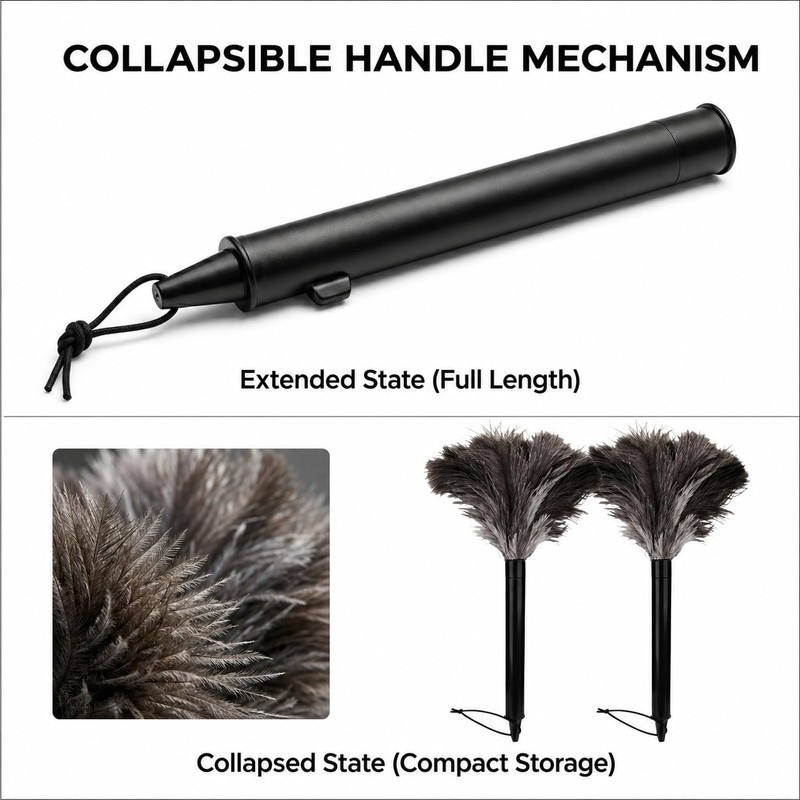 2 Pcs Ostrich Feather Duster Retractable Feather Dusters for Cleaning,