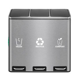 XTRAYXRAY Trash Recycle Compost Stickers Set of 3 Recycle Vinyl Decal Sticker for Trash Can, Compost Bin, Recycle Bin Symbol to Organize Garbage containers or Trash cans (White, 5 Inch)