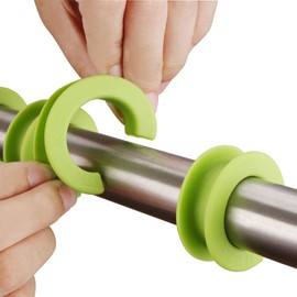 Meiliyizu 10pcs Silicone Clothes Hanger Fixed Hook Windproof Hanger Spacer Anti-Off Hanger Fixing Ring Hooks for Indoor Outdoor, Blue
