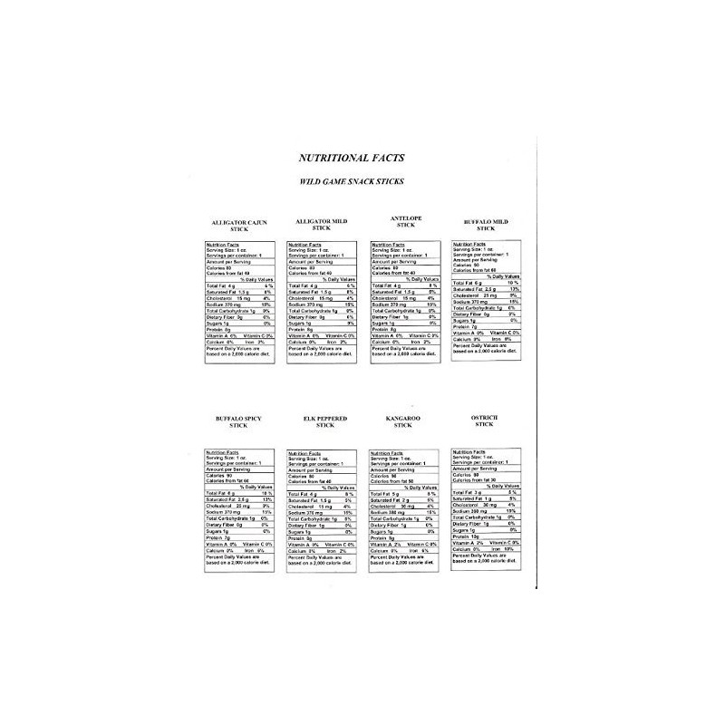 Buffalo Bob's Wild Game Meat Snacks - 15 Piece California