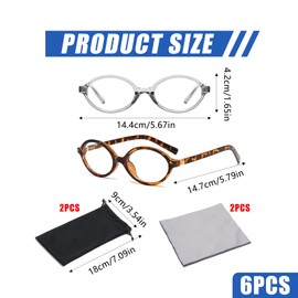 Valicaer 2 Stück Blaulichtfilter Brille Oval Damen Herren, Blaulicht Brille Retro Vintage Design, Kleine Blaulicht Brille ohne Stärke, Anti-Müdigkeit für PC, TV und Handy