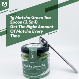 Matchaeco | 1g Matcha Tea/Coffee Scoop Measuring Spoon | Boxed Matcha Green Tea Powder 1g Scoop | 2.5ml Capacity 1/2 Teaspoon Size | Cutlery Kitchen Utensil Gift | Premium Stainless Steel |