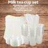 Xlong 50 Sets Clear Plastic Cups With Flat Lids,16oz Disposable